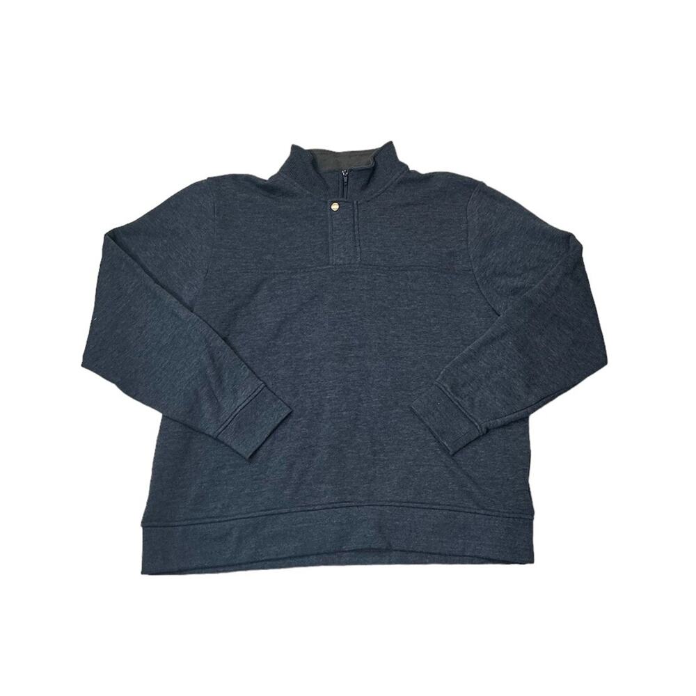 Orvis Men’s Long Sleeve 1/4 Zip Mock Neck Pullover Sweater Blue Size XL